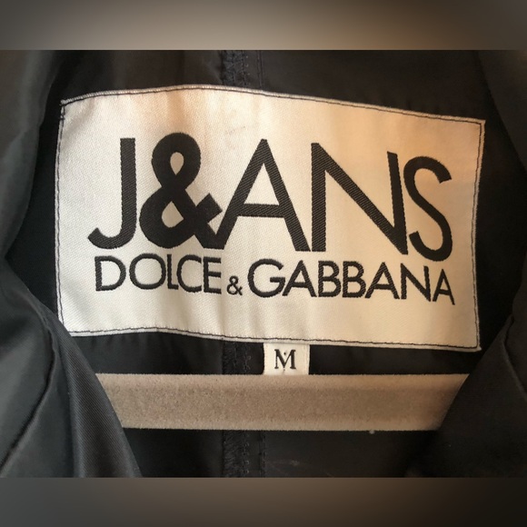 J&ans Dolce & Gabbana wide collar double breasted black trench rain nylon coat M - Picture 4 of 8